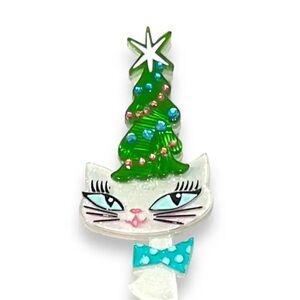New “Kitty Christmas Hat “Brooch by lipstick & Chrome , an  Miss Fluiff